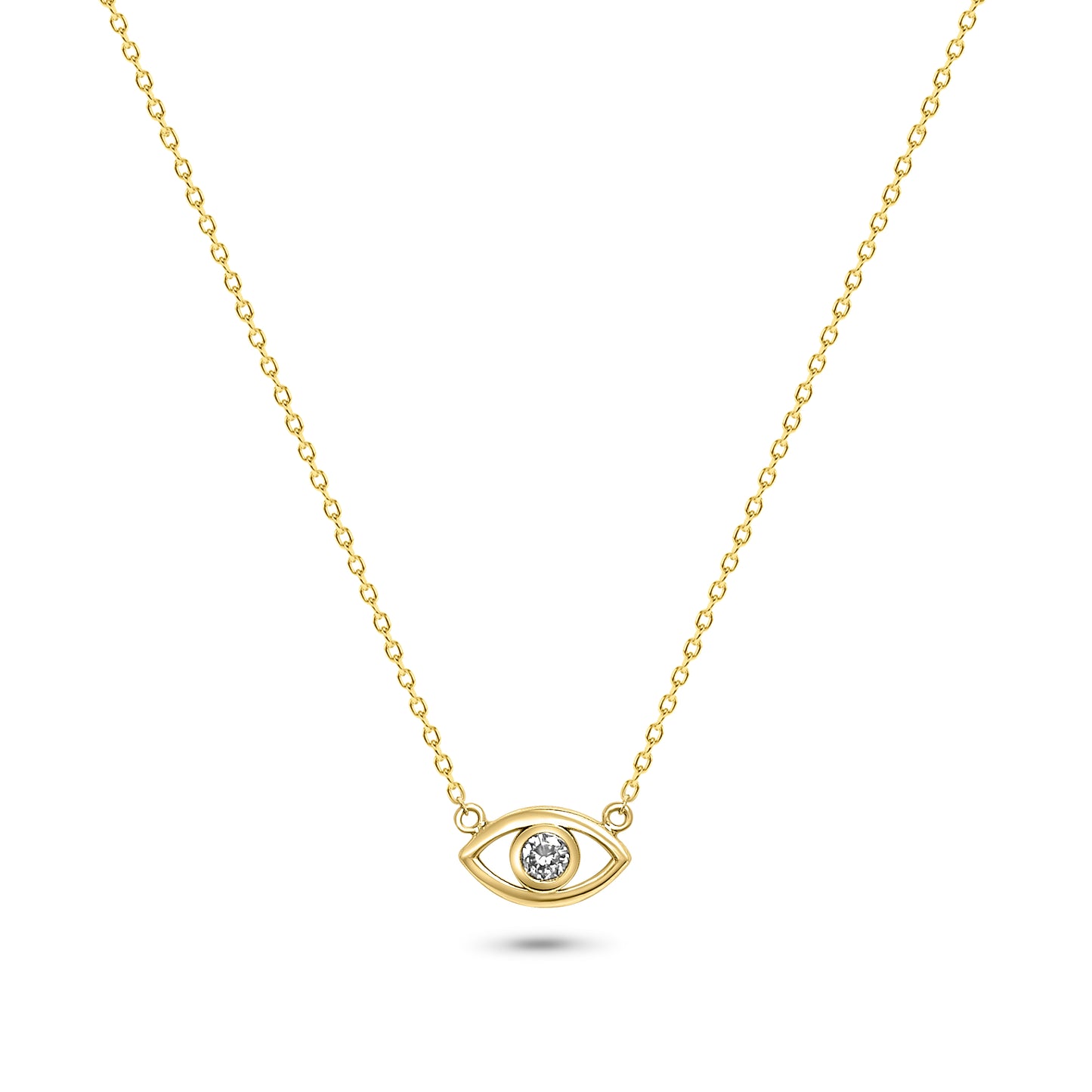 14K Gold Evil Eye Diamond Necklace