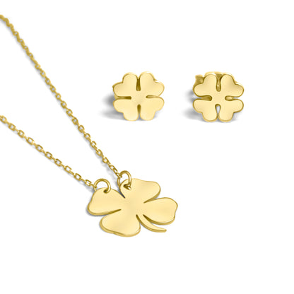 14K Gold Lucky Clover Necklace