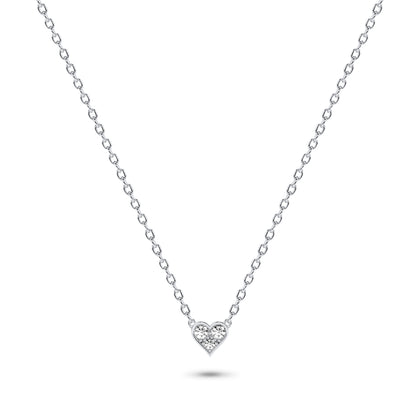 Diamond Trio Heart-Shaped Necklace in 14K Gold