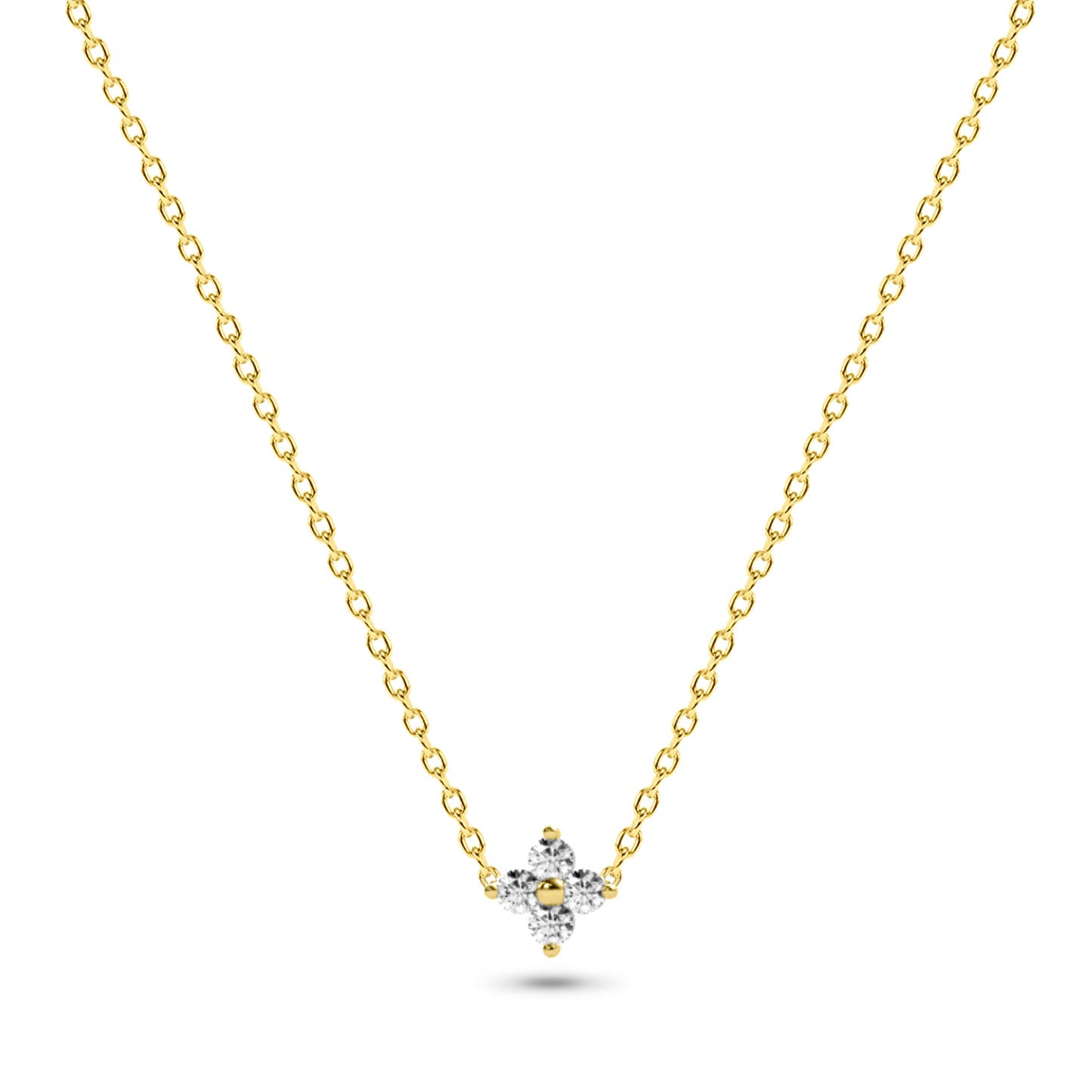 Four-Stone Diamond Necklace in 14K Gold