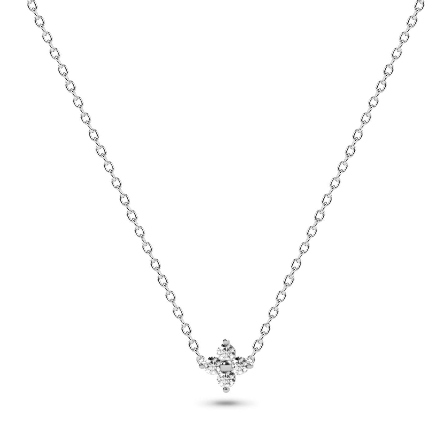 Four-Stone Diamond Necklace in 14K Gold