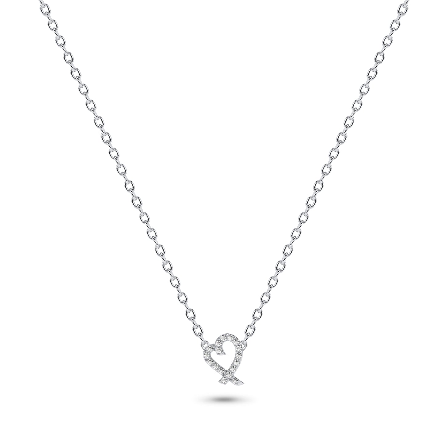 14K Heart Shaped Diamond Necklace