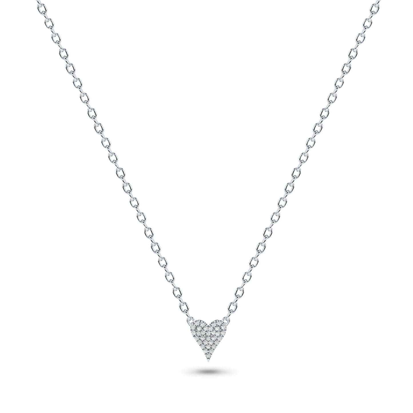 Diamond Heart-Shaped Necklace in 14K Gold