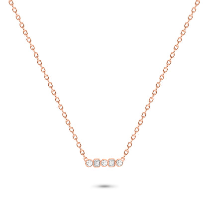 Multi-Shaped Diamond Necklace in 14K Gold