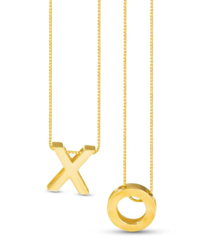 14Karat Gold Block Letter Initial Necklaces