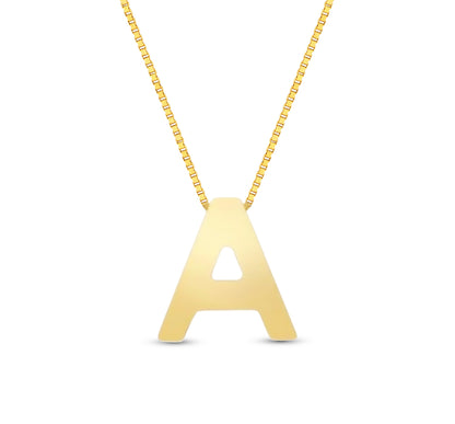 14Karat Gold Block Letter Initial Necklaces