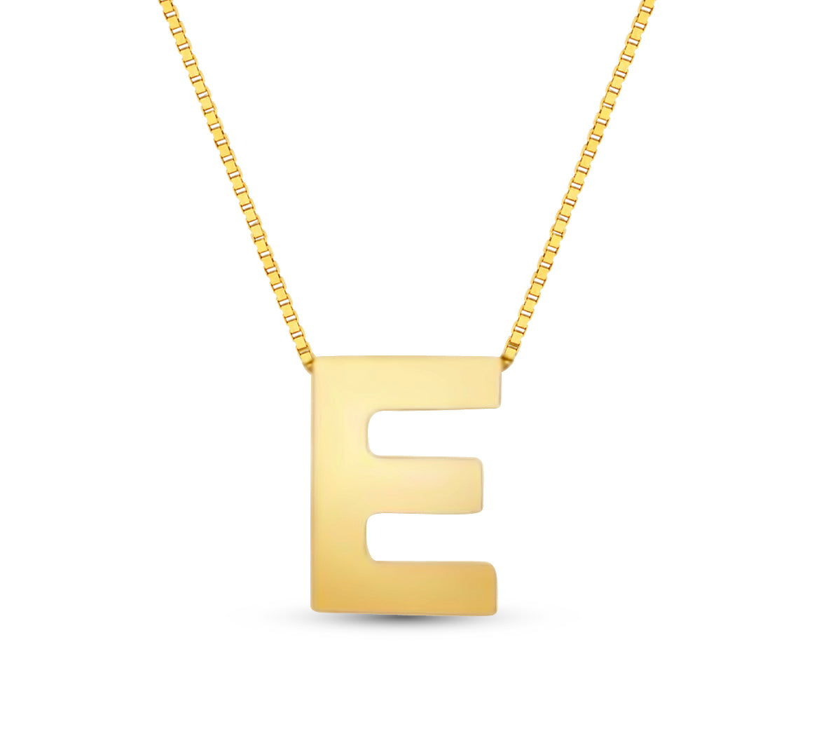 14Karat Gold Block Letter Initial Necklaces