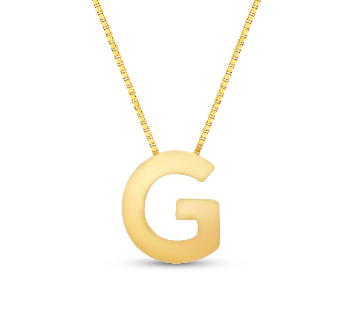 14Karat Gold Block Letter Initial Necklaces