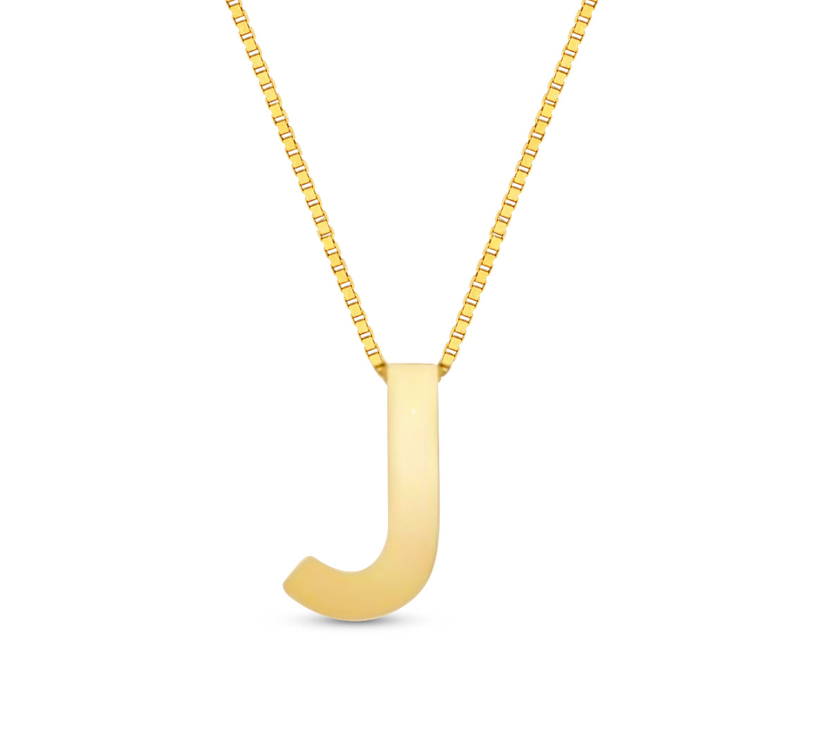 14Karat Gold Block Letter Initial Necklaces