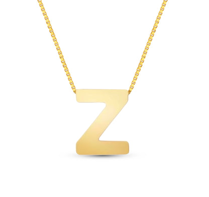 14Karat Gold Block Letter Initial Necklaces