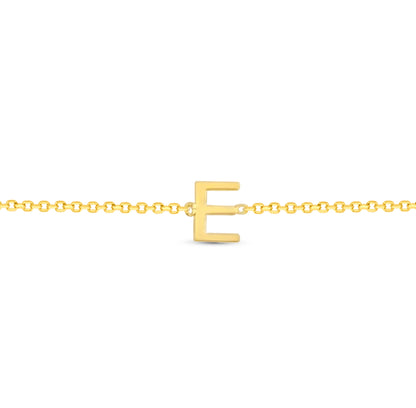 14K Initial Solid Gold Bracelet