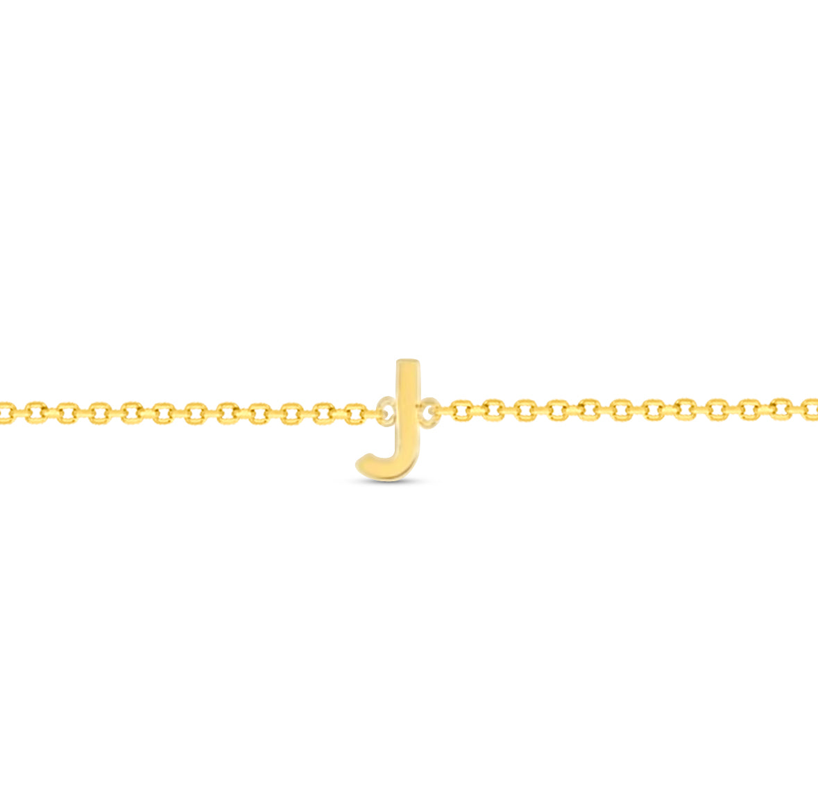 14K Initial Solid Gold Bracelet