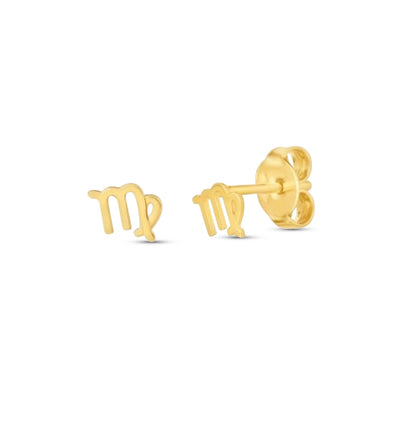 14K Zodiac Solid Earrings