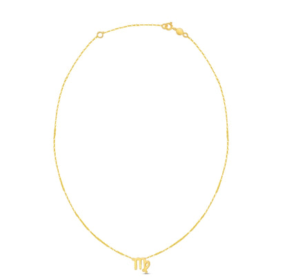 14K Zodiac Sign Solid Gold Necklace