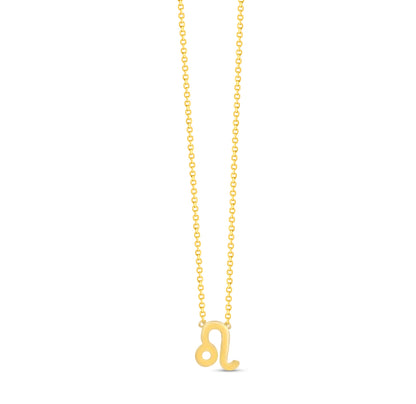 14K Zodiac Sign Solid Gold Necklace