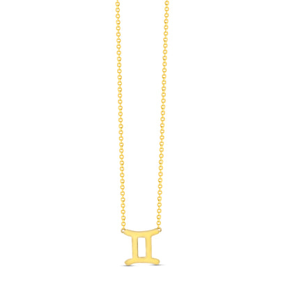 14K Zodiac Sign Solid Gold Necklace