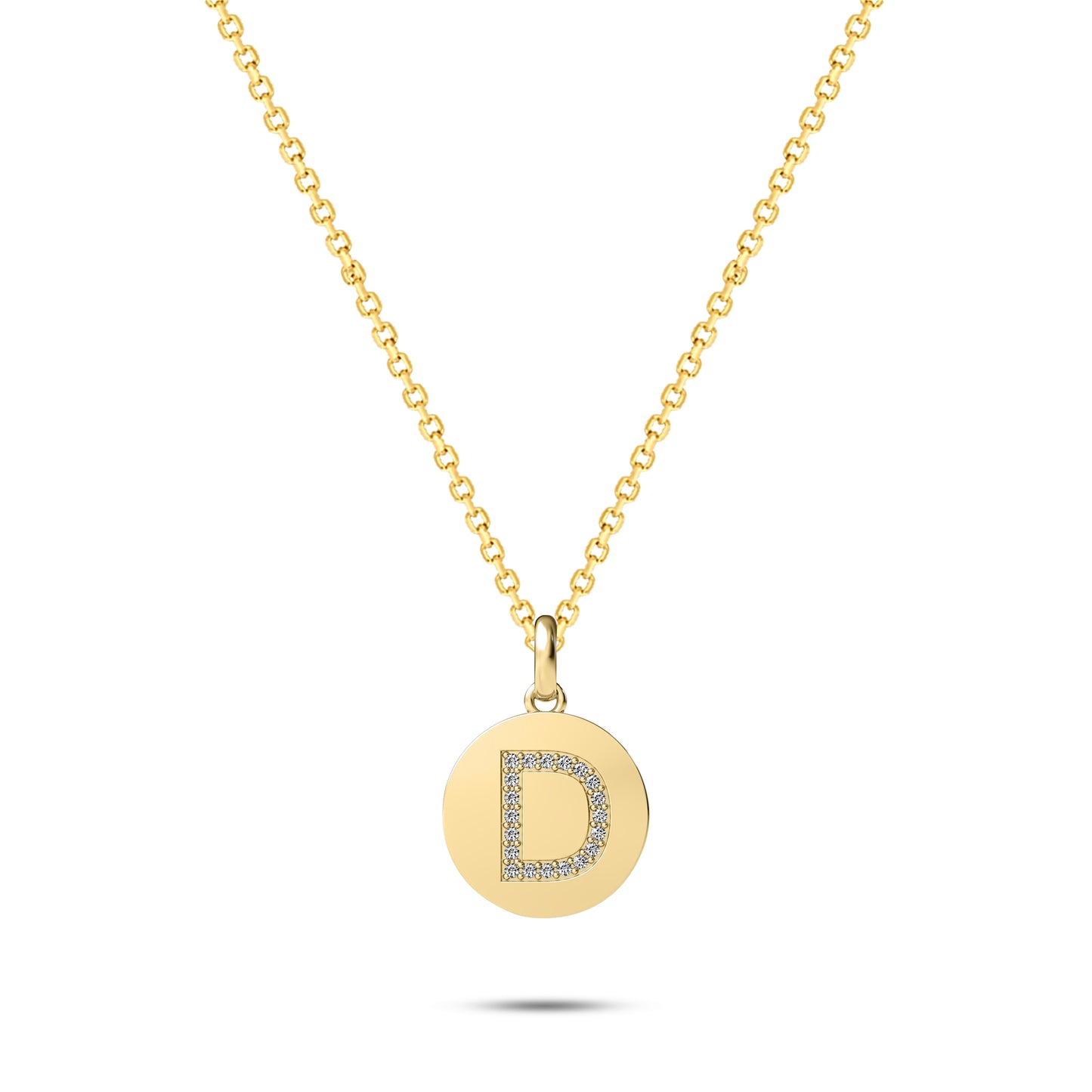 Diamond Initial Disc Necklace