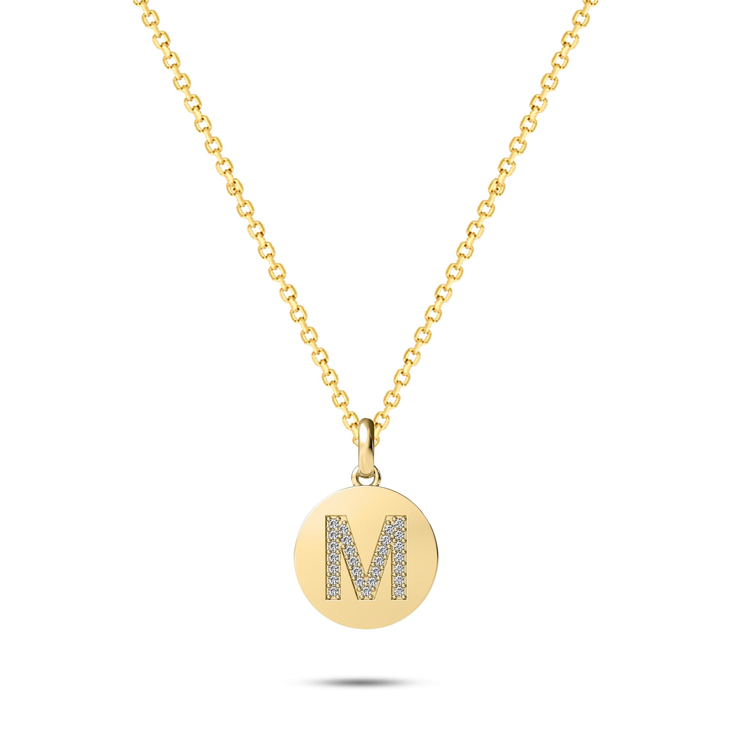 Diamond Initial Disc Necklace