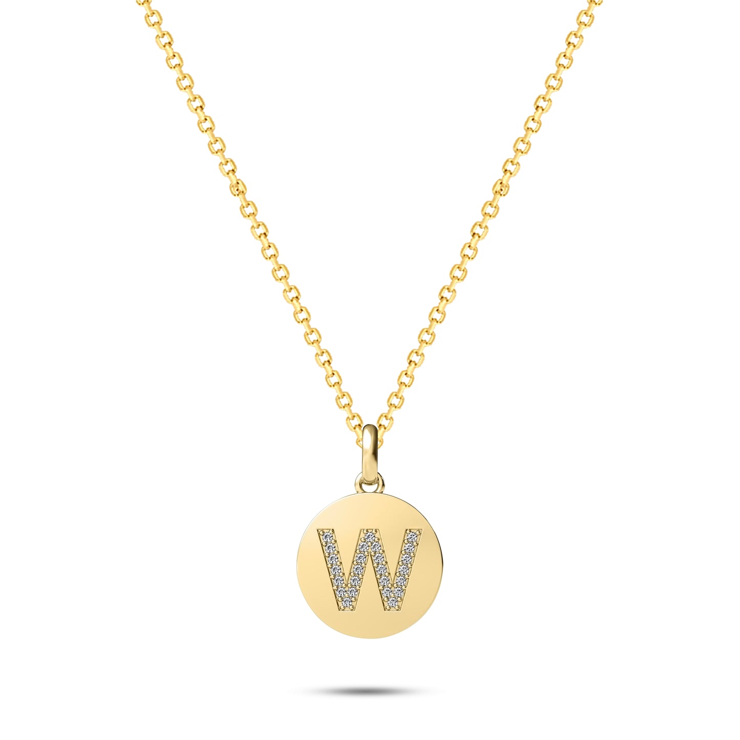 Diamond Initial Disc Necklace