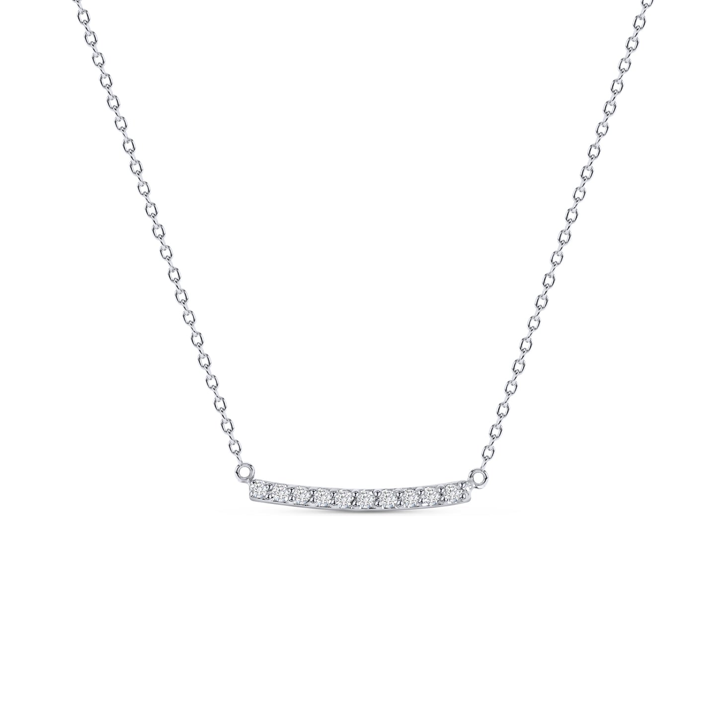 14K Gold Diamond Bar Necklace