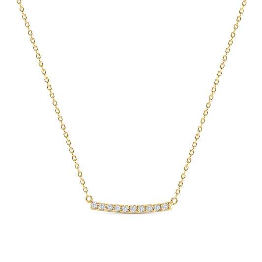 14K Gold Diamond Bar Necklace