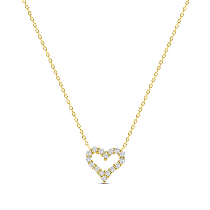 14K Gold Heart Diamond Necklace