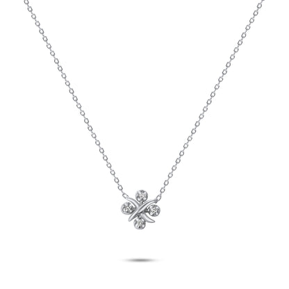 14K Gold Star Flower Diamond Necklace