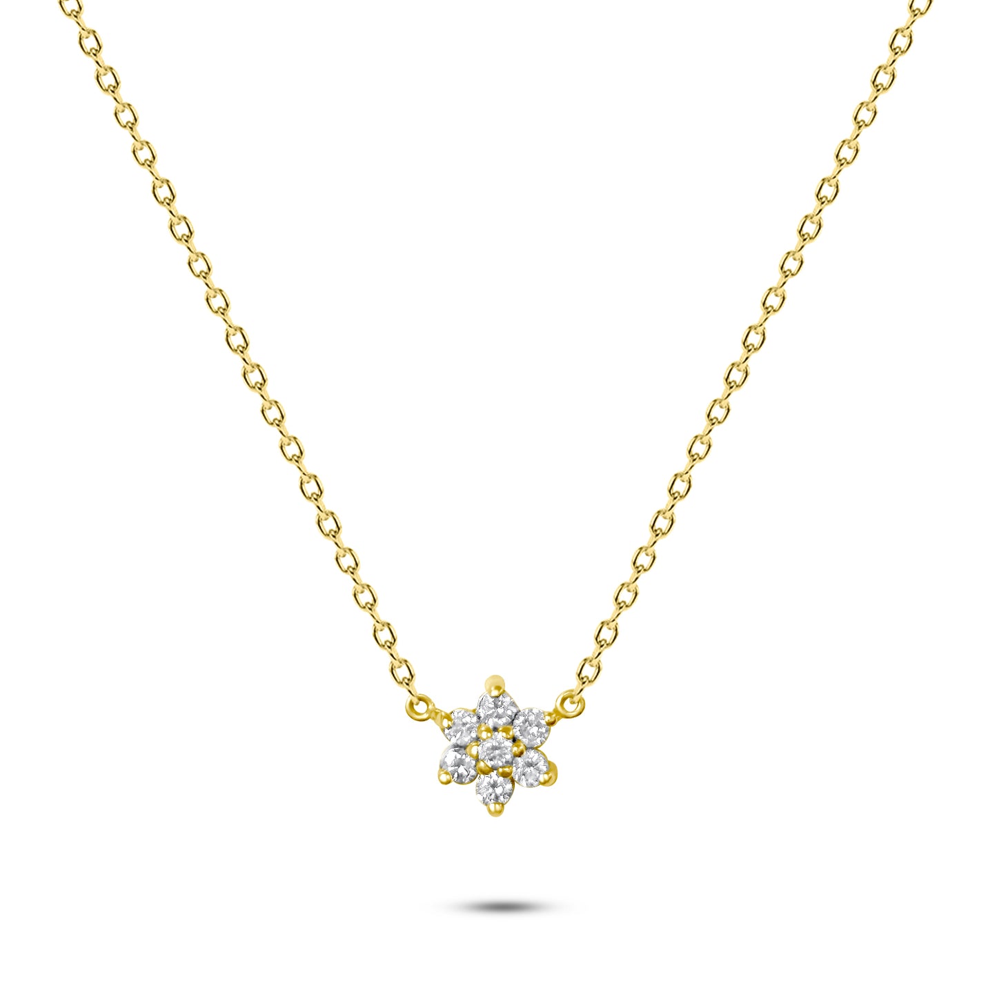 14K Gold Star Cluster Diamond Necklace