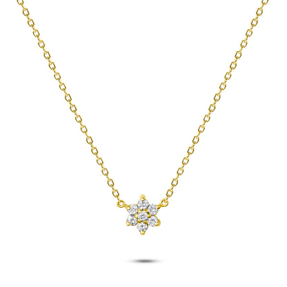 14K Gold Star Cluster Diamond Necklace