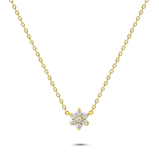 14K Gold Star Cluster Diamond Necklace