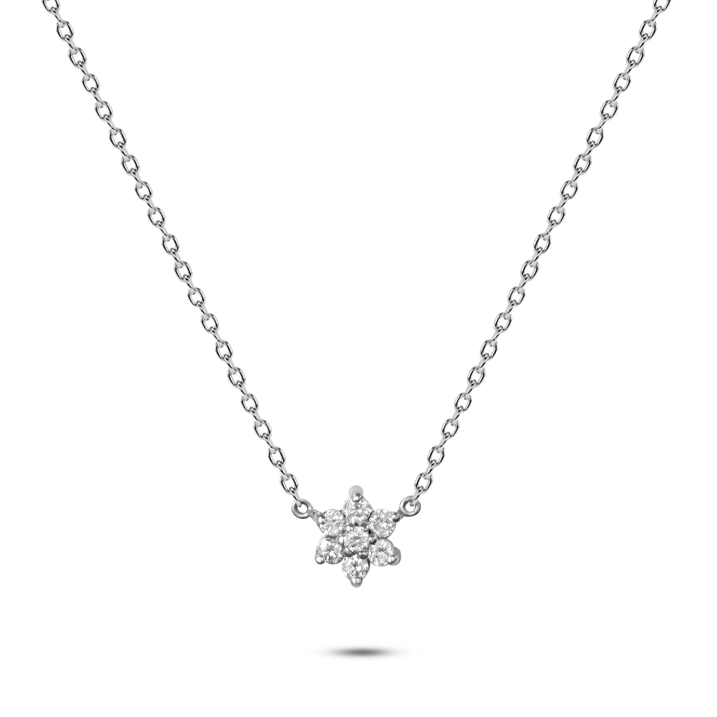 14K Gold Star Cluster Diamond Necklace