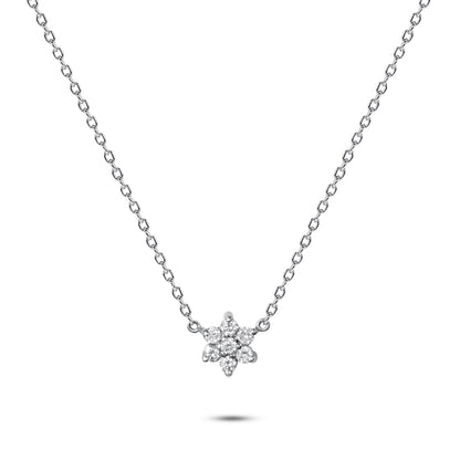 14K Gold Star Cluster Diamond Necklace